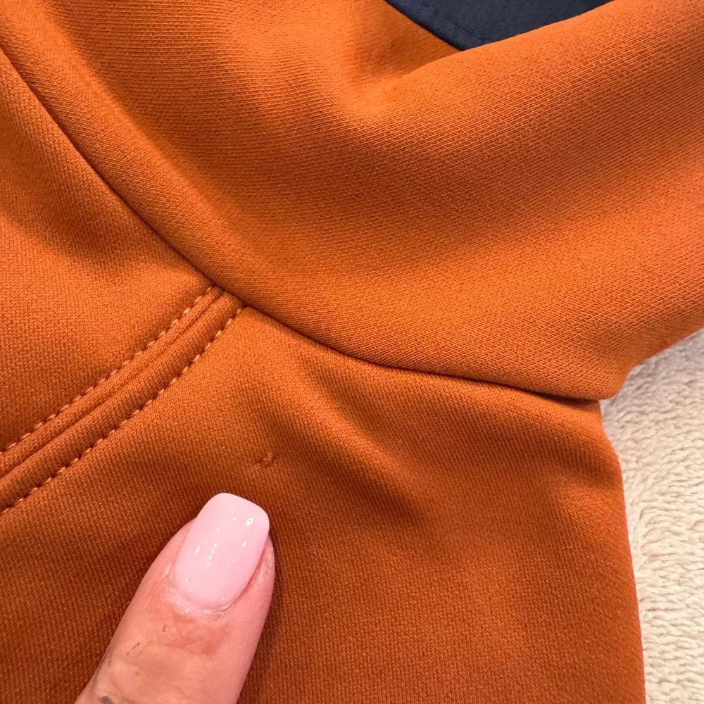 North Face Tenacious Hybrid Hoodie Softshell Orange Navy Gorpcore Outdoor Sz L